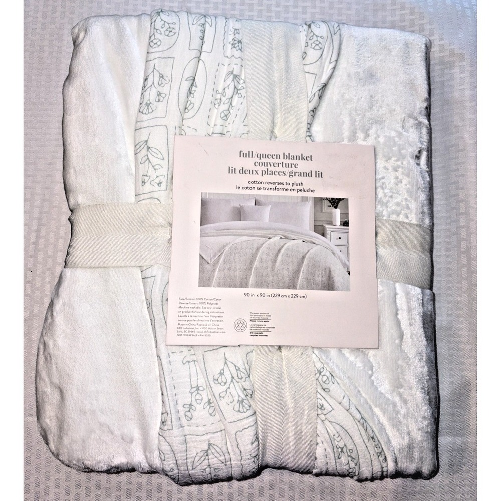 Peri Home Reversible Blanket - Cotton to Fleece - Full/Queen - Picture 4 of 4